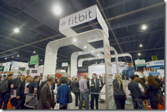 Large crowd at fitbit booth in health section