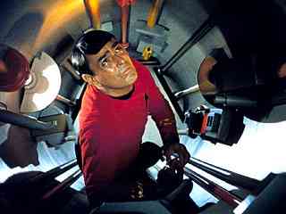 Star Trek's Scotty engineering in the Jeffries tubes.